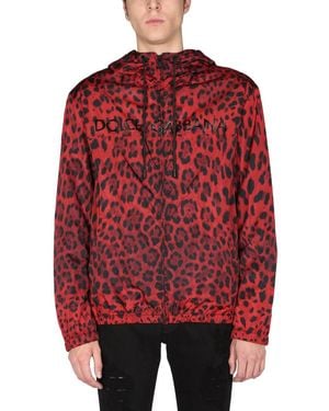 Dolce & Gabbana Jacket With Animal Print - Red