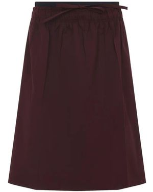 Prada Cotton Blend Midi Skirt - Purple