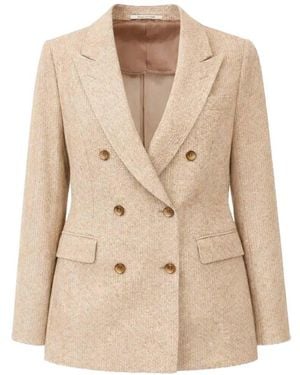Tagliatore Peak-Lapel Double-Breasted Blazer - Natural