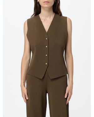 Max Mara Fuggito Single-Breasted Slim Fit Tailored Vest - Green