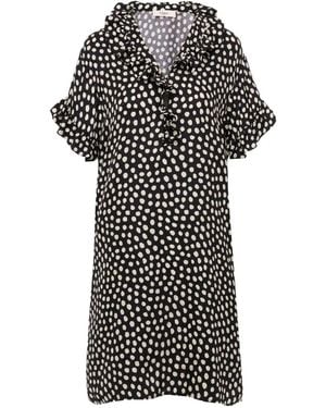 Chloé V-Neck Maxi Dress With Ruffles - Black