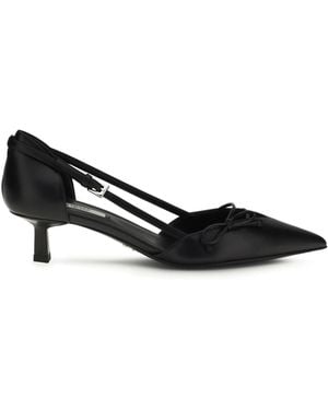 Prada Side-Cut Leather Pumps - Black