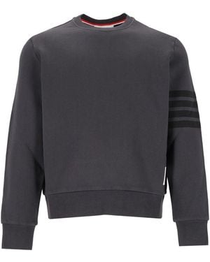 Thom Browne 4 Bar Cotton Jersey Sweatshirt - Gray