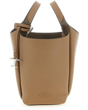 Tod's 'T Timeless' Mini Bucket Bag - Brown
