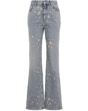 McQueen Distressed Flared Jeans - Gray
