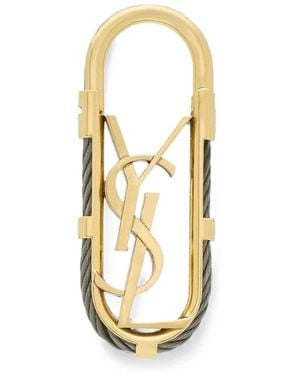 Saint Laurent Cassandre Cable Key Ring - Metallic