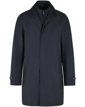 Fay 'Morning' Technical Poplin Coat - Blue