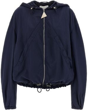 The Attico Hooded Bomber Jacket - Blue