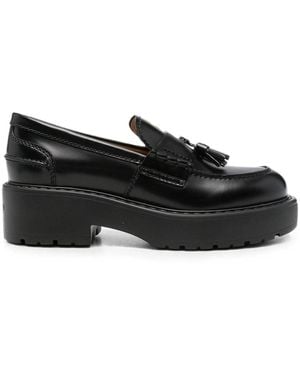 Miu Miu Chunky Leather Loafers - Black