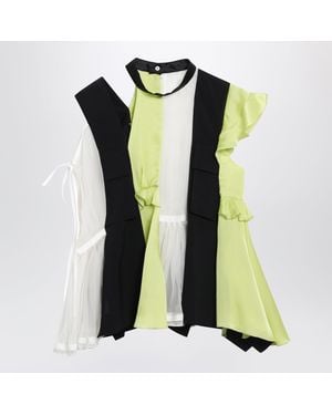 Sacai Fabric Mix Sweater - Green