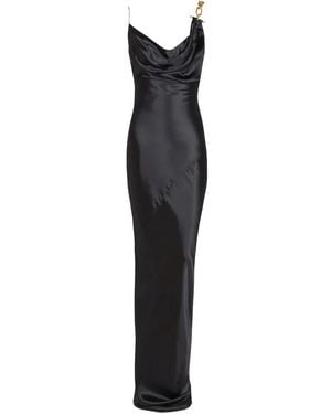 Balmain Thin Straps Detail Satin Dress - Black