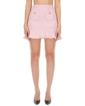 Self-Portrait Chic Knit Mini Skirt - Pink