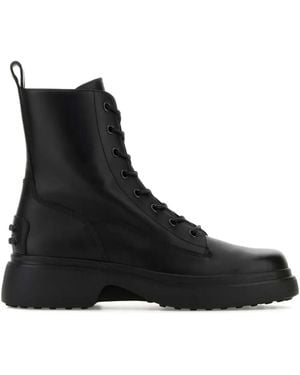 Tod's Leather Ankle Boots - Black