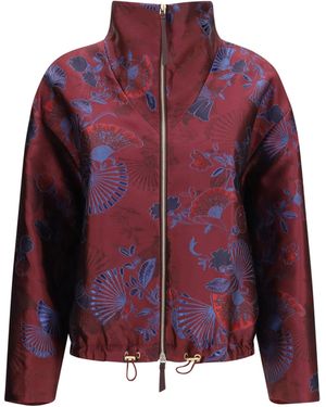Giorgio Armani Silk-Blend Jacquard Jacket Sassafras - Purple