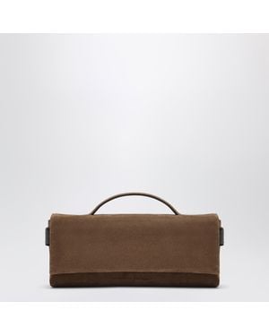 Brunello Cucinelli Essence Caramel Suede Clutch Bag - Brown