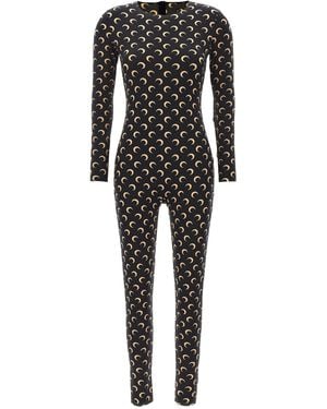 Marine Serre Moon Printed Stretch Jersey Catsuit - Black