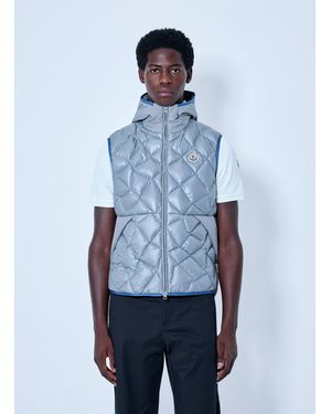 Moncler Quilted Hooded Vest - Blue