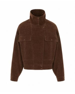 Saint Laurent Crosta Leather Vintage Bomber - Brown