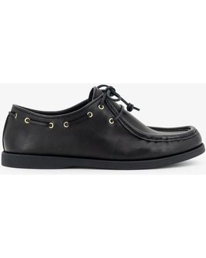 Celine Leather Lace-Up Shoes - Black