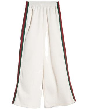 Gucci Cotton Blend Wide-Leg Pants - White