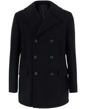 Tagliatore 'San Francisco' Double-Breasted Coat With Notched Revers - Blue