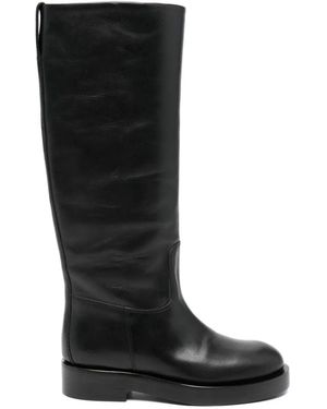Paris Texas Flat Nappa Boots - Black