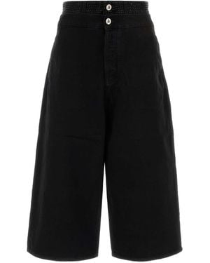 The Attico Denim Bermuda Shorts - Black