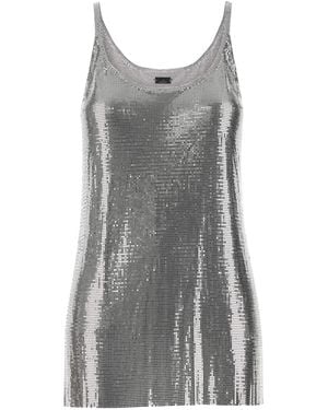 Rabanne Metal Knit Top - Gray
