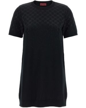Gucci 'Gg' Crystal Dress - Black