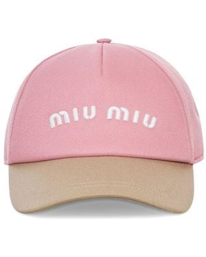Miu Miu Logo Baseball Cap in Green | Lyst