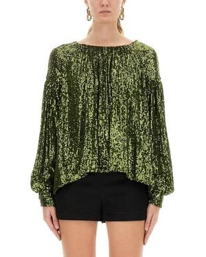 Rabanne Sequin Blouse - Green
