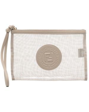 Fendi Neutrals Clutch Bags - White