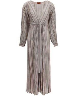 Missoni Long Sequin Cardigan Dress - Gray