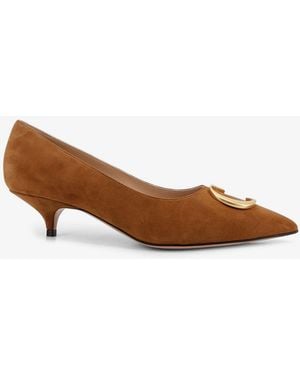 Dior Dior Dior Initials Suede Pumps With Metal Cd Initials - Brown