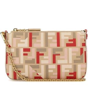 Fendi Baguette Pouch Tessuto Ff Pu - Pink