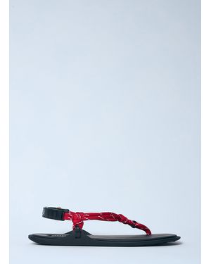 サンダル・ミュール MIU MIU CORD THONG SANDALS WITH CRYSTALS Miu Miu Cotton Cord Thong Sandals - Crystal/Black | Editorialist
