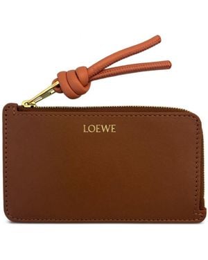 Loewe Knot Leather Card Case - Brown