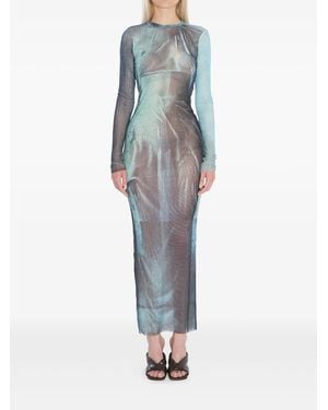 Jean Paul Gaultier Water-Print Maxi Dress - Blue