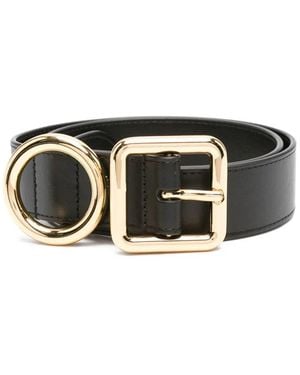 Jacquemus Leather Belt With Double Buckle - Black