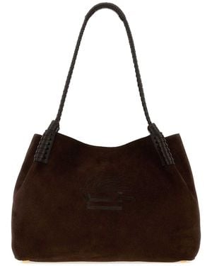 Etro Sark Suede Medium Libra Shopping Bag - Brown