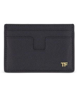 Tom Ford Grained Leather Classic Card Holder - Blue