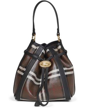 Burberry Check Small Bucket Bag<Br - Black