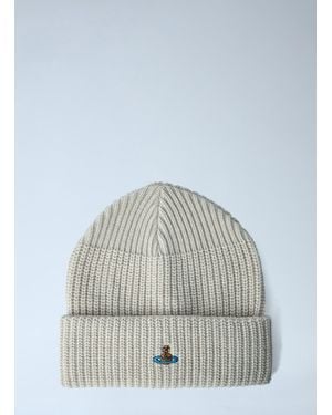 Vivienne Westwood Logo Motif Beanie Hat - Blue