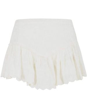 Isabel Marant 'Zoelia' Shorts With Embroideries - White