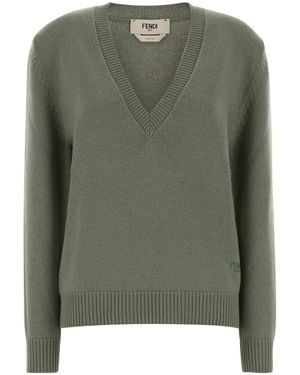 Fendi Sage Stretch Cashmere Sweater - Green
