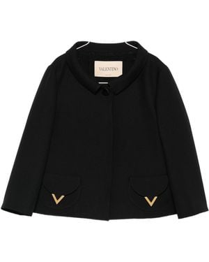 Valentino Vgold Crepe Couture Jacket - Black