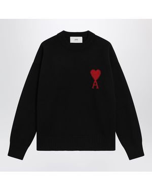 Ami Paris Ami De Coeur Virgin Wool Sweater - Black