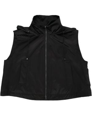 Fendi Leisure Hooded Vest Logo - Black