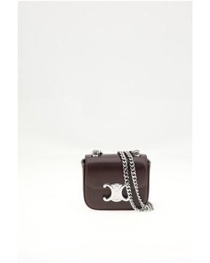Celine Mini Triomphe Chain Wallet - White