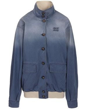 Miu Miu Washed Jacket - Blue